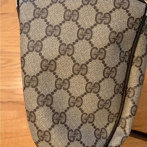 Gucci Beige and Brown Canvas Bag with Red and Green Accent Needs Restoration - Picture 14 of 16